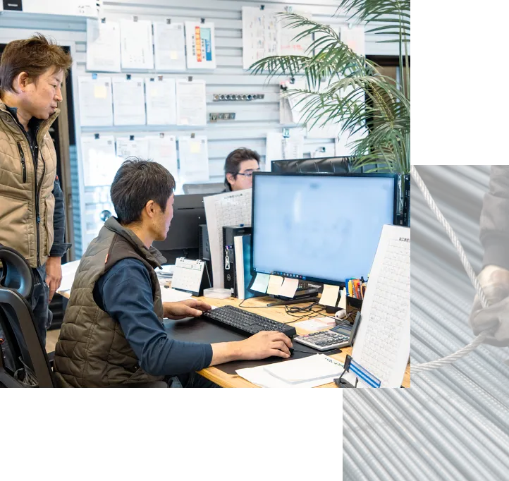 PC作業をするスタッフ
